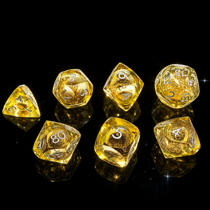 Polygon Dice Set Gemstone Appearance Liquid Resin DND Dungeons & Dragons COC TTRPG D6